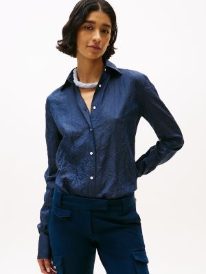 Crinkle Silk-Blend Shirt