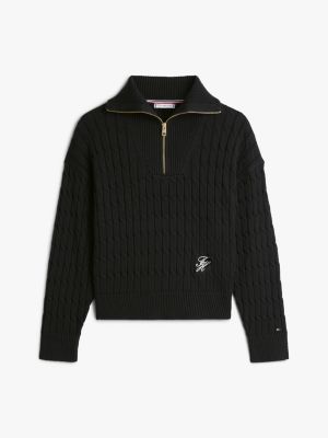 Cable Knit Quarter-Zip Sweater | Tommy Hilfiger