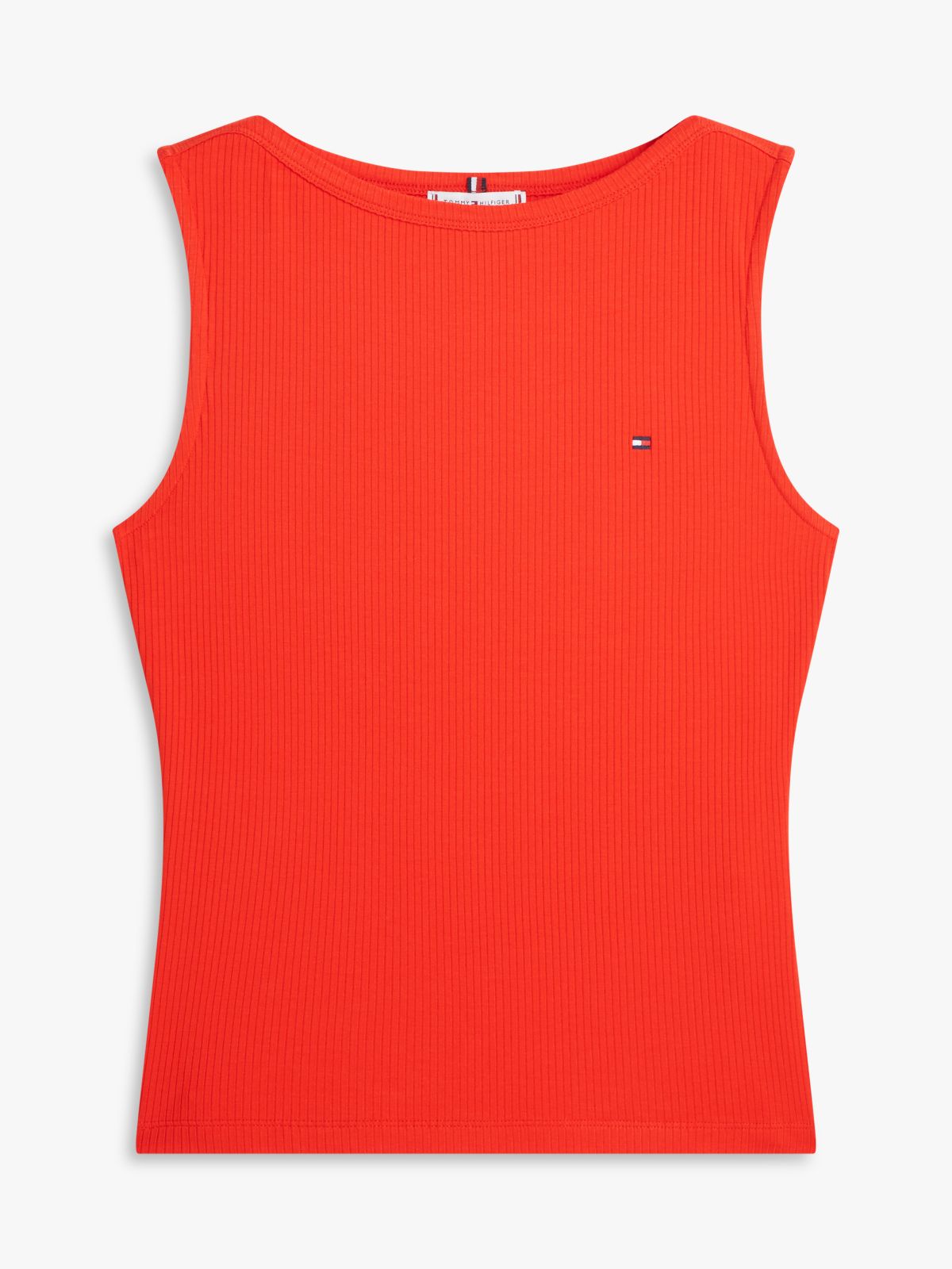 Slim Fit Rib-Knit Boatneck Tank Top — Fireworks