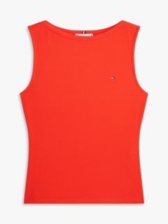 Slim Fit Rib-Knit Boatneck Tank Top — Fireworks 5