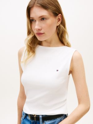 Женские свитеры Tommy Hilfiger Slim Fit Rib-Knit Boatneck Tank Top — фото 2