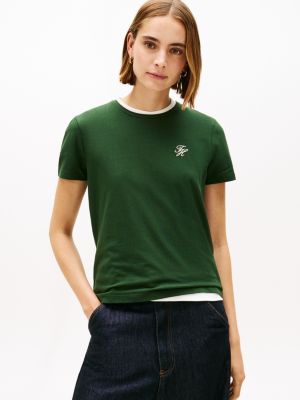 Script Monogram Stretch-Cotton T-Shirt, National Forest