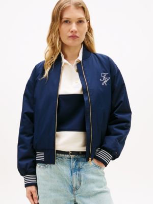 Padded Twill Bomber Jacket, Dark Night Navy