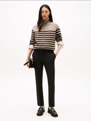 Stretch-Gabardine Slim Ankle Pant, Black