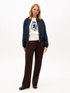 Flannel Relaxed Straight-Leg Pant — Deep Burgundy 2