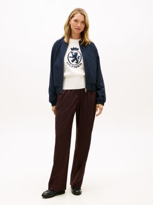 Flannel Relaxed Straight-Leg Pant, Deep Burgundy