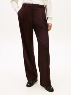 Flannel Relaxed Straight-Leg Pant — Deep Burgundy 1