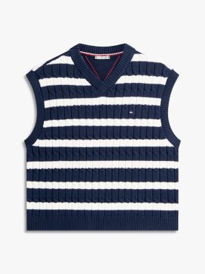 Cable Knit V-Neck Sweater Vest | Tommy Hilfiger USA