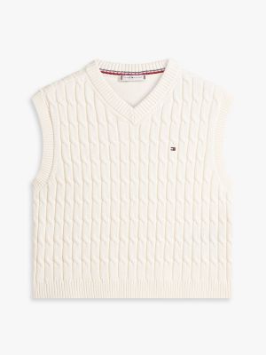 Cable Knit V-Neck Sweater Vest | Tommy Hilfiger