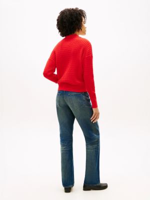 Женские свитеры Tommy Hilfiger Relaxed Fit Cable Knit Sweater Polo — фото 4