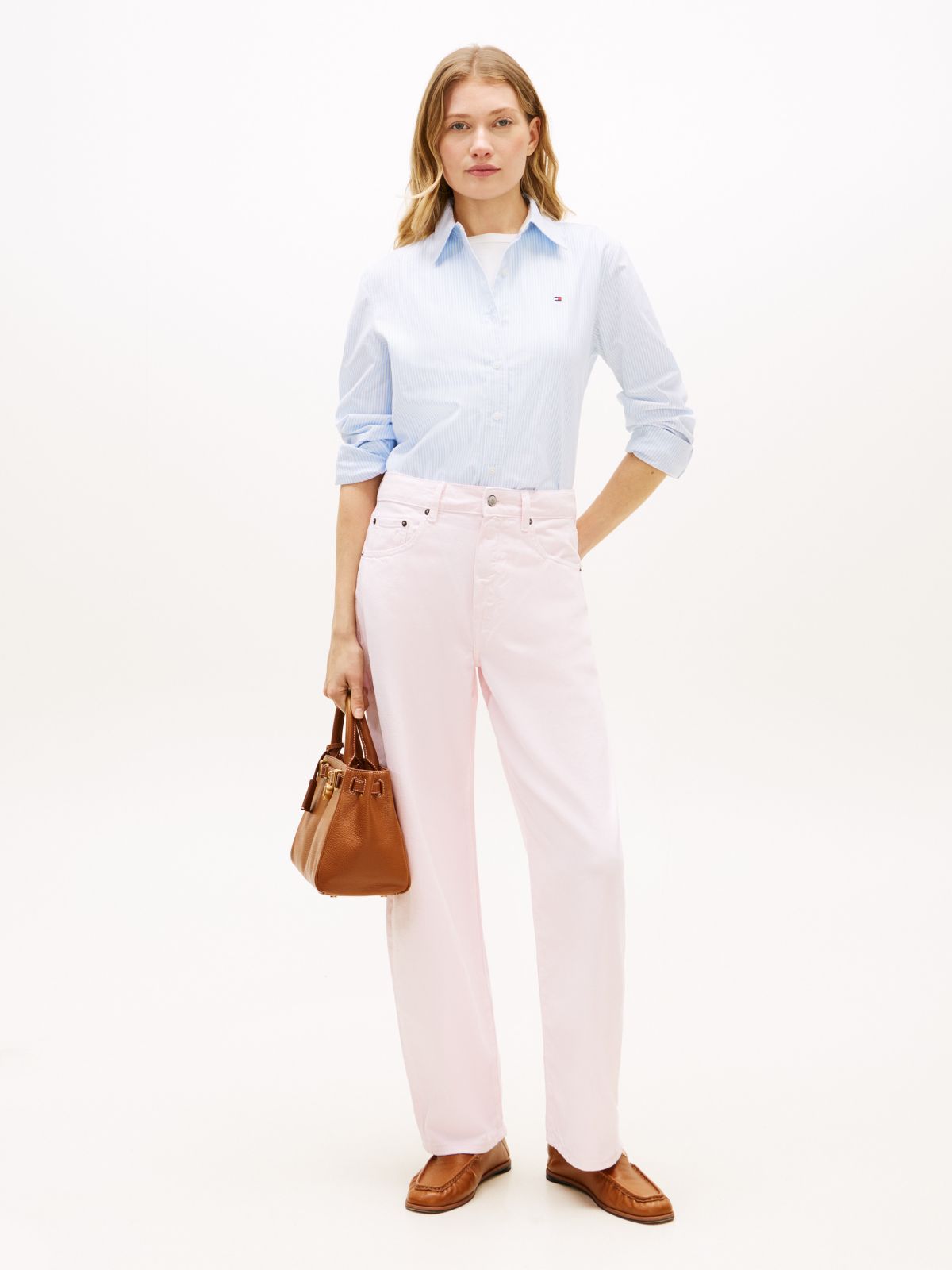 Mid-Rise Barrel Jean — Polar Pink