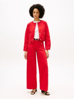 Raw Hem High-Rise Wide Leg Jean, Fireworks