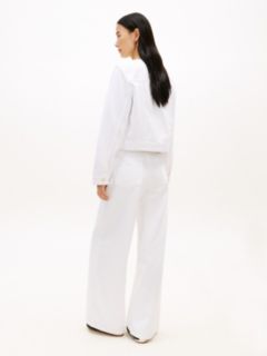Gold-Button Denim Lady Jacket — Optic White 4