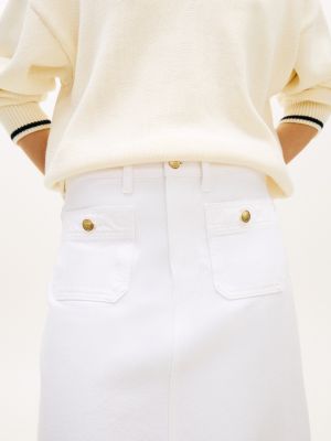 Женские юбки Tommy Hilfiger Gold-Button Pocket Denim Midi Skirt — фото 3