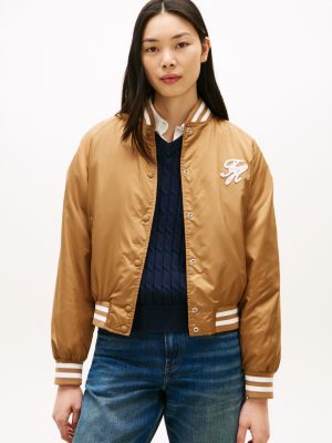 Water-Repellent Varsity Bomber Jacket