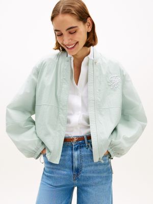 Water-Repellent Oversized Bomber Jacket