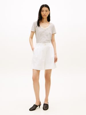 Женские футболки Tommy Hilfiger Scoop Neck Linen-Blend T-Shirt — фото 2