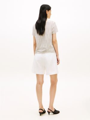 Женские футболки Tommy Hilfiger Scoop Neck Linen-Blend T-Shirt — фото 4
