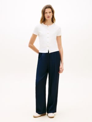Женские футболки Tommy Hilfiger Slim Fit Button-Up T-Shirt — фото 3
