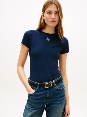Slim Fit Script Monogram T-Shirt, Dark Night Navy
