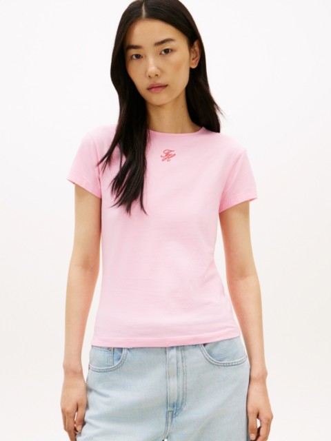 Женские футболки Tommy Hilfiger Slim Fit Script Monogram T-Shirt