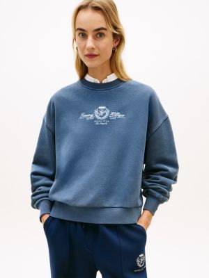 Embroidered Club Crest Logo Sweatshirt, Dark Night Navy