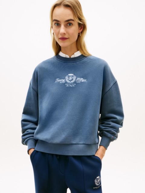 Женские худи Tommy Hilfiger Embroidered Club Crest Logo Sweatshirt