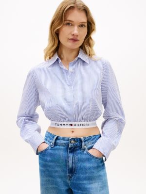 Logo Band Cropped Poplin Shirt from Tommy Hilfiger - $62.65