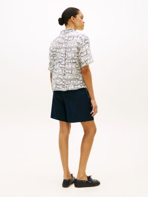 Женские рубашки Tommy Hilfiger Short-Sleeve Linen Shirt — фото 4