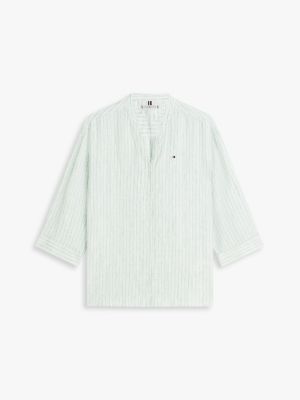 Женские рубашки Tommy Hilfiger Collarless Linen Shirt — фото 5