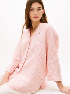 Collarless Linen Shirt — Fireworks 3