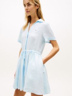 Linen Mini Shirtdress — Keepsake Blue 2