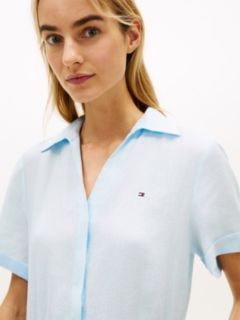 Linen Mini Shirtdress — Keepsake Blue 3