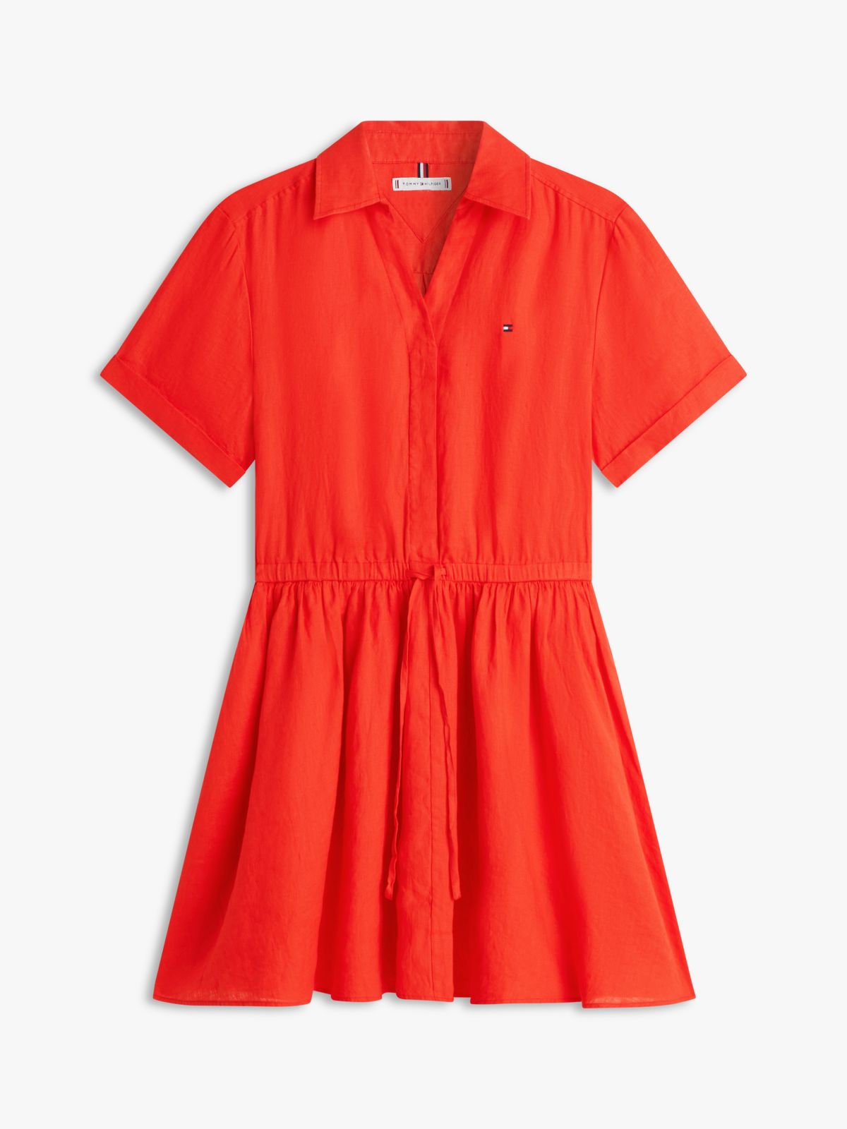 Linen Mini Shirtdress — Fireworks