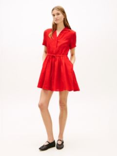 Linen Mini Shirtdress — Fireworks 1