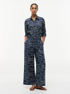 Relaxed Linen Pull-On Pant — Navy 2