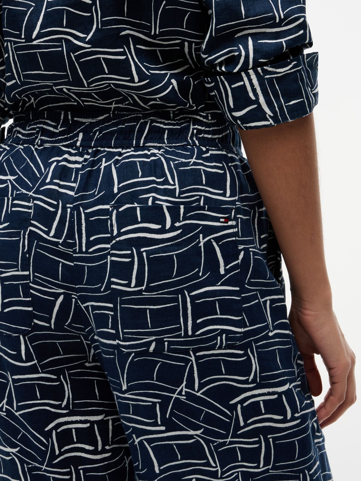Relaxed Linen Pull-On Pant — Navy