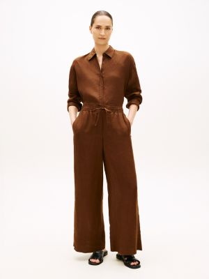 Relaxed Linen Pull-On Pant, Legacy Brown