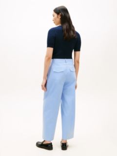 Pleated Twill Barrel Chino — Cloudy Blue 4
