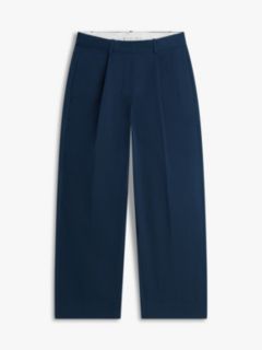 Pleated Twill Barrel Chino — Navy 5