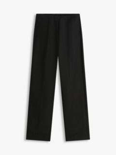 Tailored Linen-Blend Barrel Pant — Black 5