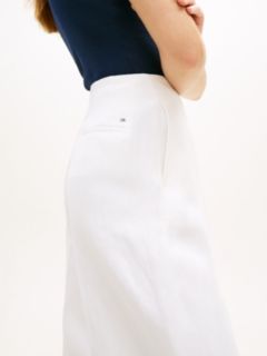 Tailored Linen-Blend Barrel Pant — Optic White 3