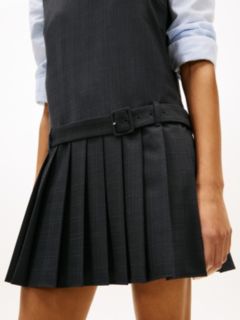 Wool-Blend Pleated Mini Dress — Grey Blend 3