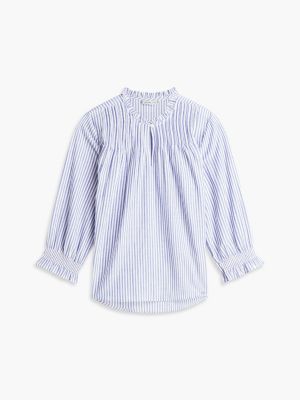 Женские рубашки Tommy Hilfiger Ruffle-Trimmed Pintuck Voile Shirt — фото 3