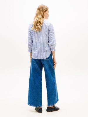 Женские рубашки Tommy Hilfiger Ruffle-Trimmed Pintuck Voile Shirt — фото 5