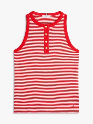 Stripe Gold-Button Henley Tank Top | Tommy Hilfiger