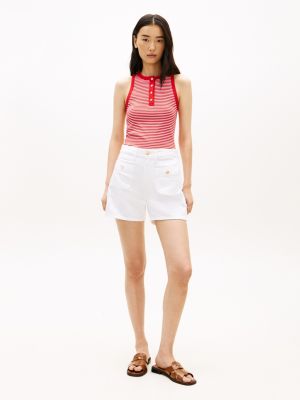 Женские свитеры Tommy Hilfiger Stripe Gold-Button Henley Tank Top — фото 3