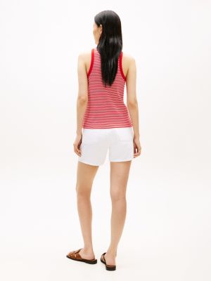 Женские свитеры Tommy Hilfiger Stripe Gold-Button Henley Tank Top — фото 4