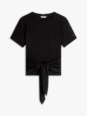 Женские футболки Tommy Hilfiger Tie-Front Slub Cotton T-Shirt — фото 5