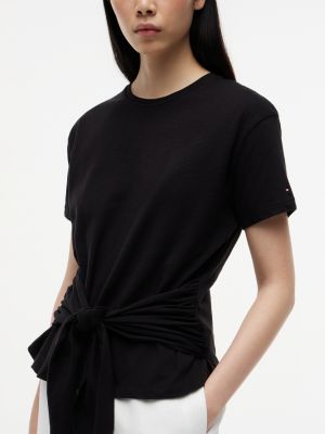Женские футболки Tommy Hilfiger Tie-Front Slub Cotton T-Shirt — фото 3